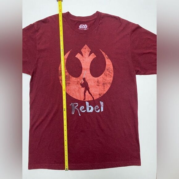 Star Wars Men’s Dark Red Luke Skywalker Jedi Rebel Shirt Sz XL - Picture 3 of 7